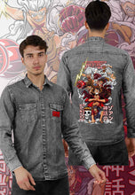 Load image into Gallery viewer, fanideaz Branded Mens Full Sleeve Cotton Anime Printed Denim Shirt for Men