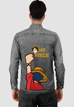Load image into Gallery viewer, fanideaz Branded Mens Full Sleeve Cotton Anime Printed Denim Shirt for Men