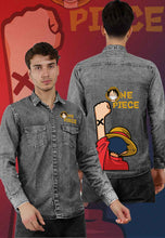Load image into Gallery viewer, fanideaz Branded Mens Full Sleeve Cotton Anime Printed Denim Shirt for Men