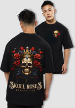 Load image into Gallery viewer, fanideaz Mens Half Sleeve Oversized Skull Printed Cotton Tshirt