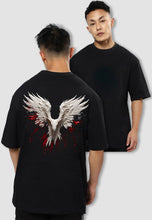 Load image into Gallery viewer, fanideaz Mens Half Sleeve Oversized Wings Printed Cotton Tshirt