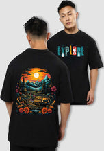 Load image into Gallery viewer, fanideaz Mens Half Sleeve Oversized Explore Printed Cotton Tshirt