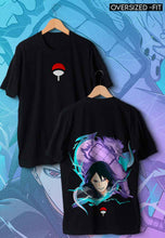 Load image into Gallery viewer, fanideaz Mens Half Sleeve Oversized Anime Sasuke Printed Cotton Tshirt