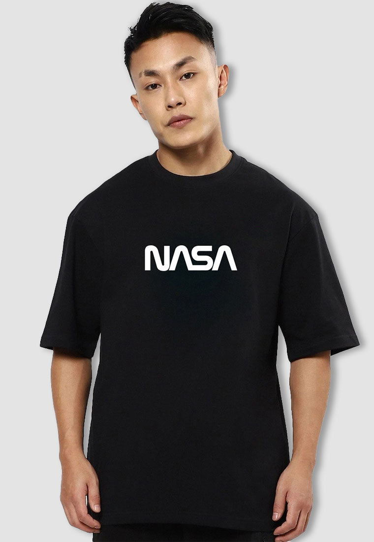fanideaz Mens Half Sleeve Oversized Nasa Printed Cotton Tshirt