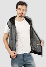 Load image into Gallery viewer, fanideaz Branded Hooded Cotton Stylish Zipper Jacket Sleeveless Tshirts for Men