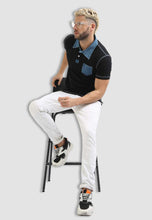 Load image into Gallery viewer, fanideaz Men's Denim Collar Premium Polo T Shirt with Denim Pocket