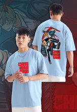Load image into Gallery viewer, fanideaz Mens Half Sleeve Oversized Chainsaw Man Printed Cotton Tshirt