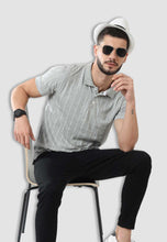 Load image into Gallery viewer, fanideaz Mens Half Sleeve Cotton Striped Branded Polo T-shirt for Mens