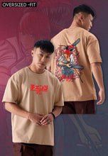 Load image into Gallery viewer, fanideaz Mens Half Sleeve Oversized Chainsaw Man Printed Cotton Tshirt