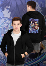 Load image into Gallery viewer, fanideaz Mens Cotton Graphic Demon Slayer Printed Zip Hooded Sweatshrits for Men
