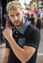 Load image into Gallery viewer, fanideaz Men's Denim Collar Premium Polo T Shirt with Denim Pocket