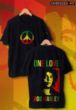 Load image into Gallery viewer, fanideaz Mens Half Sleeve Oversized One Love Printed Cotton Tshirt