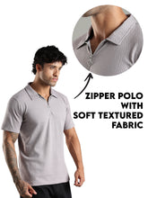 Load image into Gallery viewer, fanideaz Mens Jacquard Tshirt and Modern Zipper Polo T-Shirts for Men
