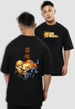 Load image into Gallery viewer, fanideaz Mens Half Sleeve Oversized Anime Zenitsu Printed Cotton Tshirt