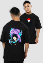 Load image into Gallery viewer, fanideaz Mens Half Sleeve Oversized Anime Sasuke Printed Cotton Tshirt