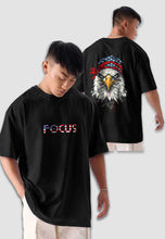 Load image into Gallery viewer, fanideaz Mens Half Sleeve Oversized Focus Printed Cotton Tshirt