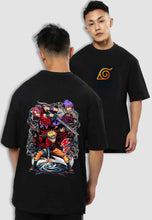 Load image into Gallery viewer, fanideaz Mens Half Sleeve Oversized Anime Team 7 Printed Cotton Tshirt