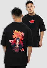 Load image into Gallery viewer, fanideaz Mens Half Sleeve Oversized Anime Itachi Printed Cotton Tshirt