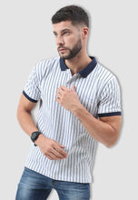 Load image into Gallery viewer, fanideaz Mens Half Sleeve Cotton Striped Branded Polo T-shirt for Mens