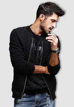 Load image into Gallery viewer, fanideaz Men’s Full Sleeve Cotton Diamond Cut Bomber Jacket With Side Pockets