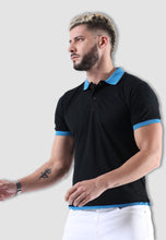 Load image into Gallery viewer, fanideaz Men's Blue Collar Premium Cotton Polo Tshirt