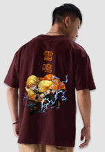 Load image into Gallery viewer, fanideaz Mens Half Sleeve Oversized Zenitsu Printed Cotton Tshirt