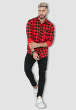 Load image into Gallery viewer, fanideaz Mens Checkered Cotton Lycra Full Sleeve Casual Shirts for Men