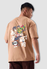 Load image into Gallery viewer, fanideaz Mens Half Sleeve Oversized Demon Slayer Printed Cotton Tshirt