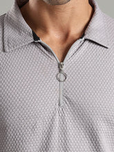 Load image into Gallery viewer, fanideaz Mens Jacquard Tshirt and Modern Zipper Polo T-Shirts for Men