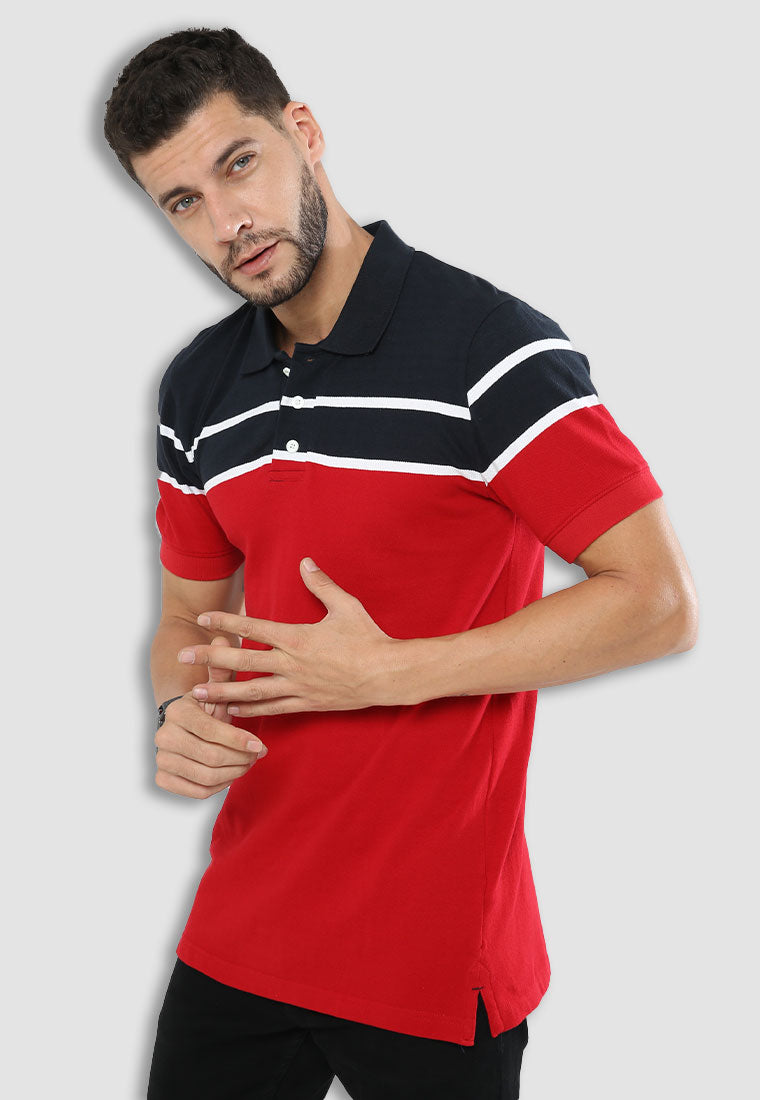 Fanideaz Mens Cotton Half Sleeve Striped Polo T Shirt With Collar 1620