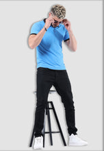 Load image into Gallery viewer, fanideaz Men's Blue Collar Premium Cotton Polo Turquoise with Black CollarTshirt