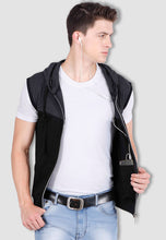 Load image into Gallery viewer, fanideaz Branded Hooded Cotton Stylish Zipper Jacket Sleeveless Tshirts for Men