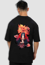 Load image into Gallery viewer, fanideaz Mens Half Sleeve Oversized Anime Itachi Printed Cotton Tshirt