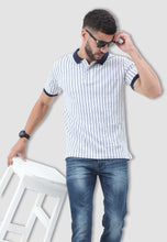Load image into Gallery viewer, fanideaz Mens Half Sleeve Cotton Striped Branded Polo T-shirt for Mens