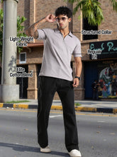 Load image into Gallery viewer, fanideaz Mens Jacquard Tshirt and Modern Zipper Polo T-Shirts for Men