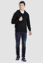 Load image into Gallery viewer, fanideaz Rich Cotton Sweatshirt Classic Black Henley Button Hoodies for Men Stylish
