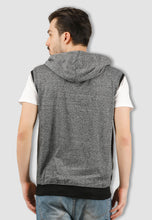Load image into Gallery viewer, fanideaz Branded Hooded Cotton Stylish Zipper Jacket Sleeveless Tshirts for Men