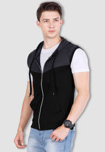 Load image into Gallery viewer, fanideaz Branded Hooded Cotton Stylish Zipper Jacket Sleeveless Tshirts for Men