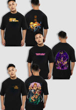 Load image into Gallery viewer, fanideaz Mens Custom Anime Oversized Half Sleeve Printed Anime Combo 1 Cotton T-Shirt