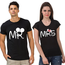 Load image into Gallery viewer, fanideaz Cotton Parody Mr and Mrs Printed Couple T Shirt