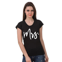 Load image into Gallery viewer, fanideaz Cotton Mr Mrs Printed Couple T Shirt