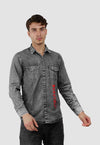 fanideaz Branded Mens Full Sleeve Cotton Anime Printed Denim Shirt for Men