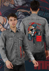fanideaz Branded Mens Full Sleeve Cotton Anime Printed Denim Shirt for Men