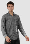 fanideaz Branded Mens Full Sleeve Cotton Anime Printed Denim Shirt for Men