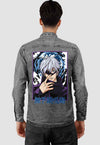 fanideaz Branded Mens Full Sleeve Cotton Anime Printed Denim Shirt for Men