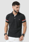 BASE  fanideaz Mens Cotton Half Sleeve Striped Polo T Shirt with Collar
