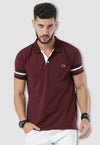 BASE  fanideaz Mens Cotton Half Sleeve Striped Polo T Shirt with Collar