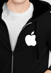 fanideaz Mens Cotton Graphic Apple Printed Zip Hooded Sweatshrits for Men