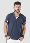 BASE  fanideaz Mens Cotton Half Sleeve Striped Polo T Shirt with Collar