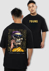 fanideaz Mens Half Sleeve Oversized Young Printed Cotton Tshirt